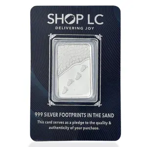 999 Fine Silver Footprints In The Sand Emboss Sheet 5g