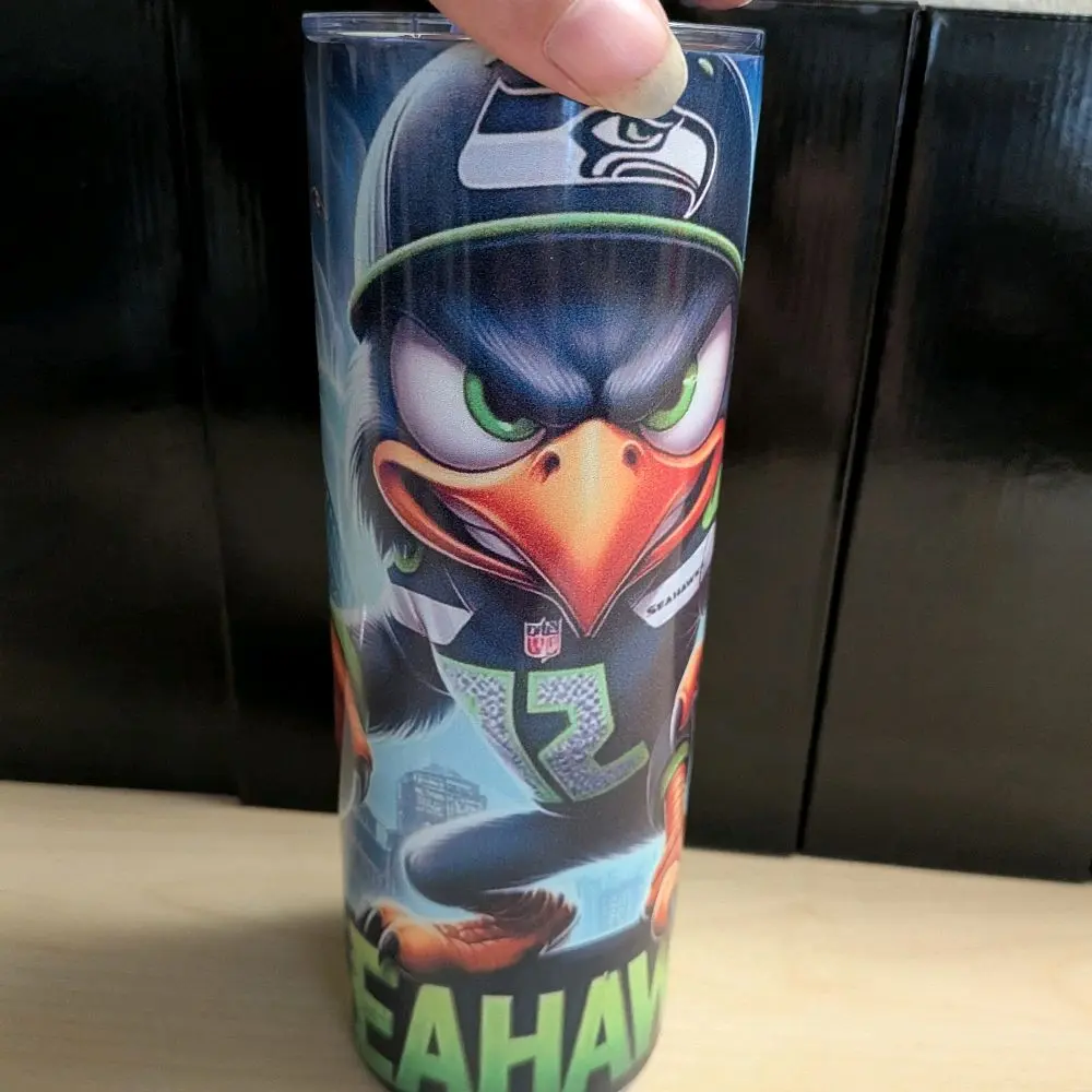 Seahawk Tumbler - NFL Team Logo Design, Reusable Drinkware, Perfect for Fans, Ideal for Daily Use, Durable and Stylish