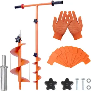 2026 Hand Auger  Hole Digger Kit - 25.5x40in Manual Auger  Hole Digger with 3.95" & 5.9" Auger, Fence  Digger, Garden Hole Digger Tool for Bulbs, Trees, , Umbrella, Fence Posts