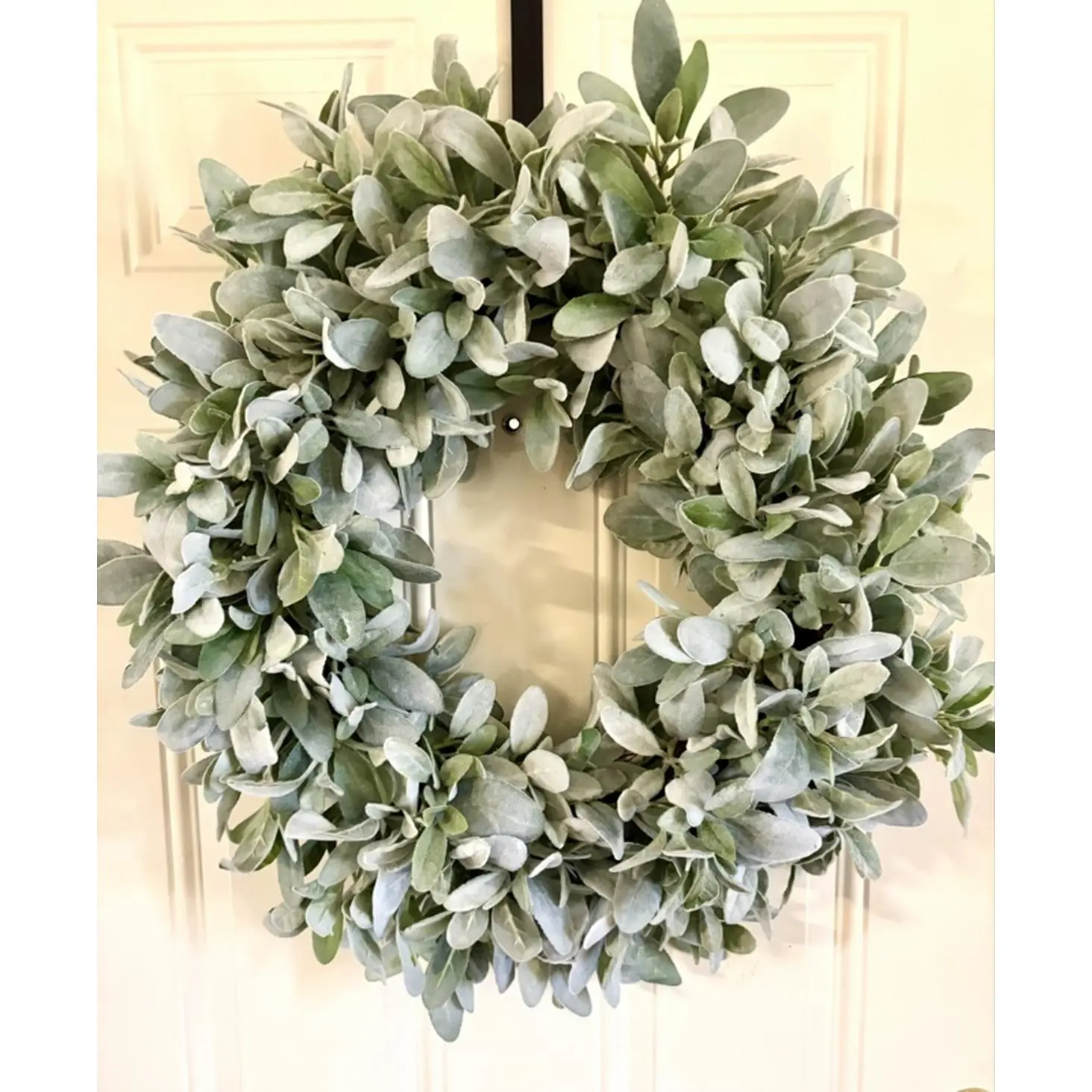 Luscious High End Sheek Lambs Ear Wreath 29 in Wide Extra Full Year Round Decorative Base for Seasonal Florals