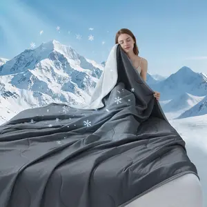 Cooling Blanket for Hot Sleepers, Night Sweating People Cold Sensation Quilt, Q-Max Cooling Technology, Soft Breathable Large Size 90x90