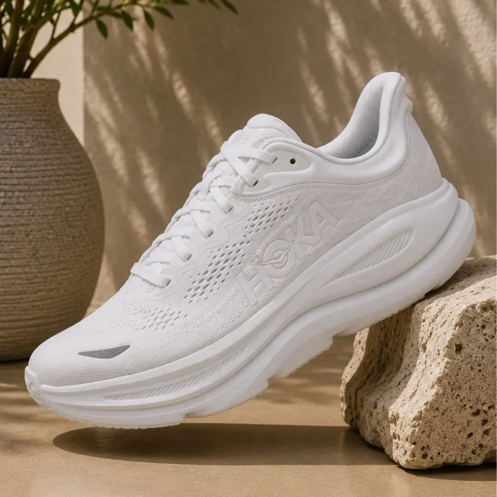 Hoka One One Bondi 9 White 1162011-WWH Mens Fashion Sneakers New