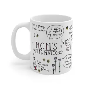 Gossby Mom Affirmation Coffee Mug, Mother's Day, Christmas, Birthday Gift For Mom, Positive Energy Gifts For Women, 11oz or 15oz White Ceramic Cup - scs16783