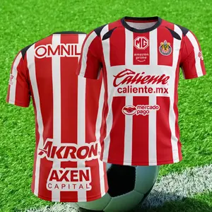 C.D. Guadalajara Red Away Soccer Jersey – Chivas Short Sleeve Football Shirt, Lightweight Breathable Mexico Fan Apparel
