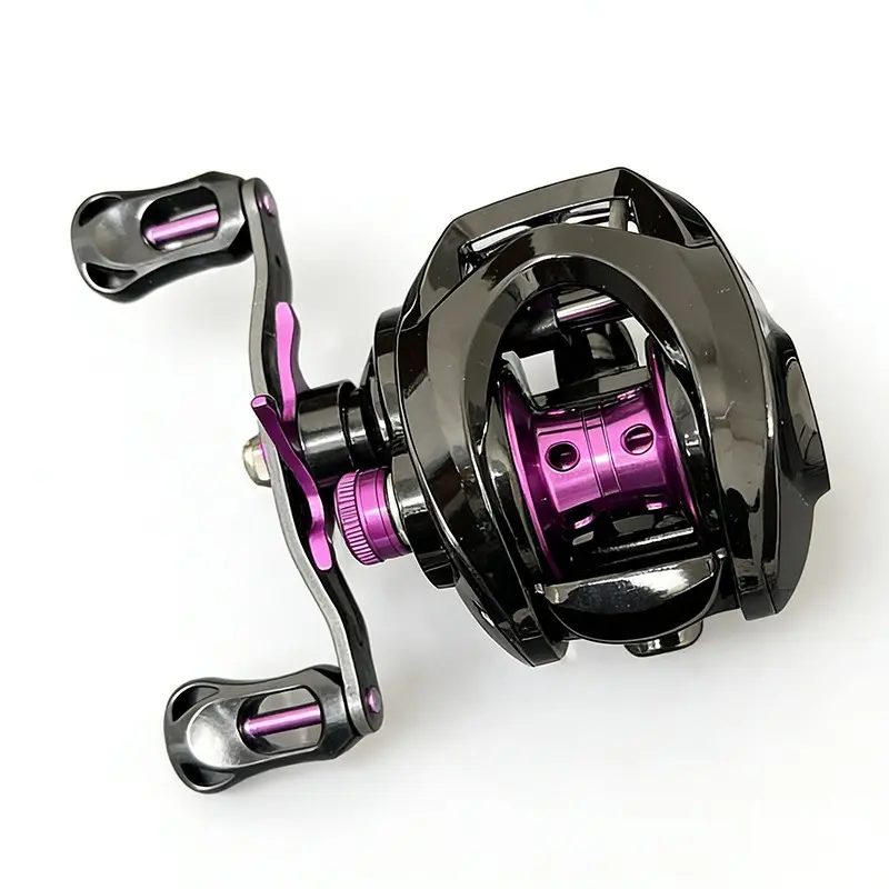 Carbon Fiber Handle Baitcasting Reel with Bite Alarm, Dual Brake System, 7.2:1 High Speed 5KG Max Drag Fishing Reel for Saltwater Freshwater, Saltwater Casting Reels Fishing Equipment, Fishing Supplies