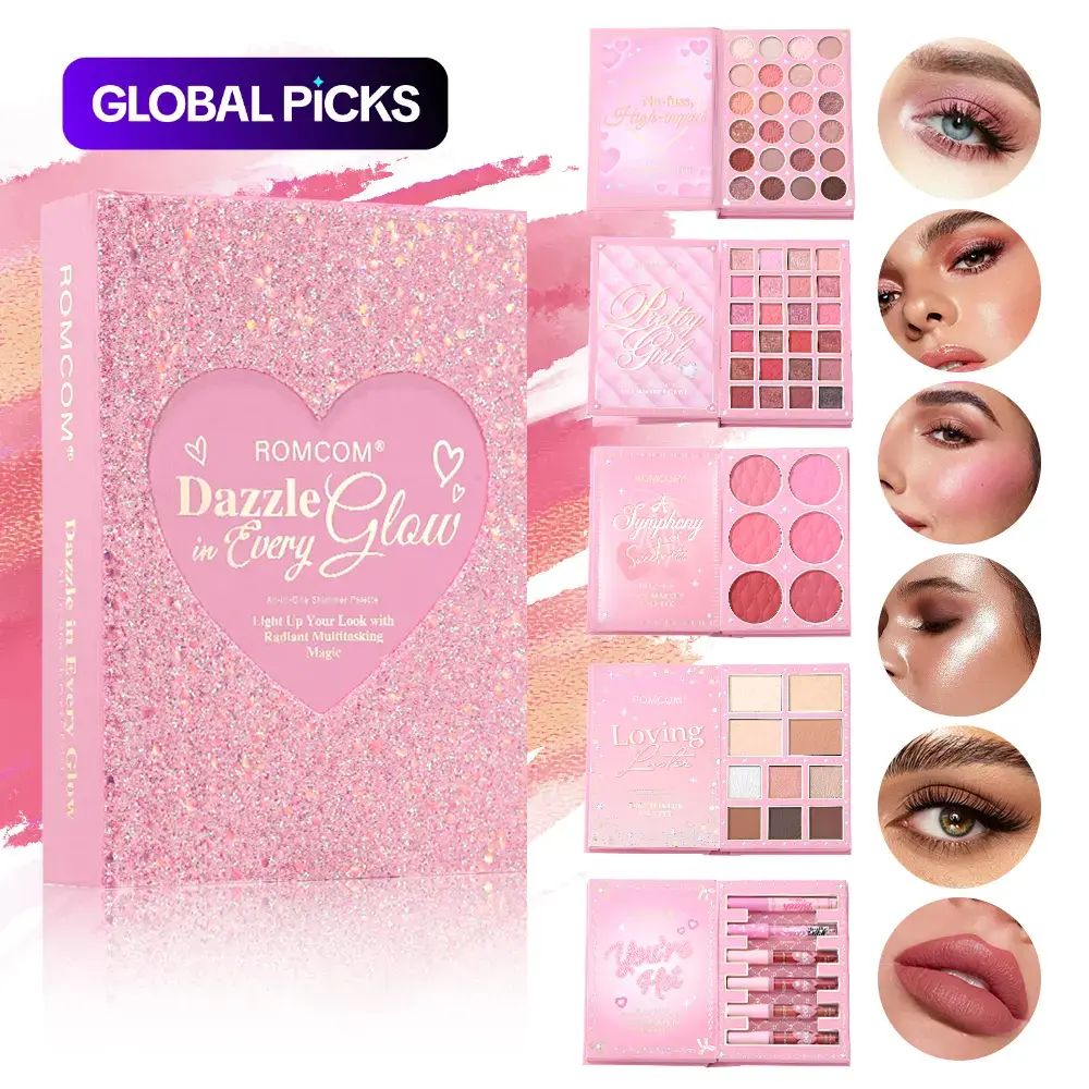 Beautiful Makeup Magic Book, 5-Page Multi-Color Pearlescent and Matte Eyeshadow, Powder Blush, High-Gloss Makeup and Lip Gloss Set, Ideal Holiday Party Gift for Women #GLOBAL PICKS