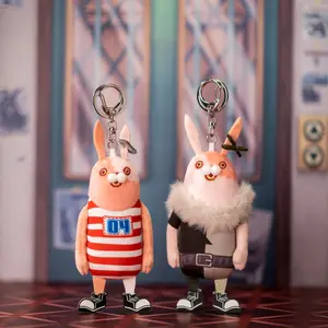 Usavich Twin Keychains, Fugitive Rabbit Trendy Plush Doll Charms, Cute Anime Character Bag Pendants, Perfect Birthday Gift & Holiday Present for Easter, Christmas, Halloween, Thanksgiving, Ideal Collectible for Fans and Friends