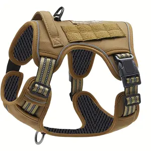 Outdoor Tactical Dog Harness – Reflective Safety Vest with Control Handle, Adjustable Fit & Breathable Mesh for Training, Hiking, Walking
