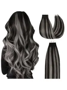Remy human hair Tape in Hair Extensions Human Hair 16-20inch double-side tapeHair Extensions Real Premium Human Hair Tape in Extensions piano gray color Human Hair Highlights popular Tape in Extensions for thin hair to add volume&length