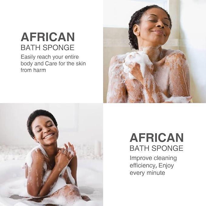 African Net Sponge Authentic - Exfoliating Back Scrub Bath Sponge with Knots - Afro Scrub Body Scrubber Exfoliator Washcloth - African Body Care Daily Use Shower Essentials