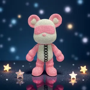 ZIEER 9.05 inch 5D DIY Diamond Violent Bear Gloomy Bear Teddy Bear Kit Set Crystal Rhinestone Full Drill Craft Handmade Gift for Birthday Valentine's Day Home Decorations -- Maker