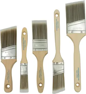 Paint Brushes, 5-Piece, Paint Brush Set: Flat & Angle Brushes for Latex and Oil Paints, Stains, Interior & Exterior Home Improvement