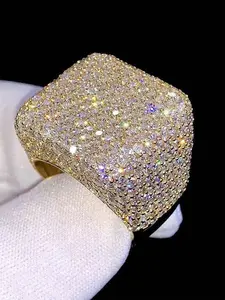 1 PC Gorgeous Sparkling Zircon Inlay Cubic Zirconia Rings Elegant Glittering Ring For Women For Wedding Engagement Party Jewelry Valentine's Day Gift Solitaire Ring