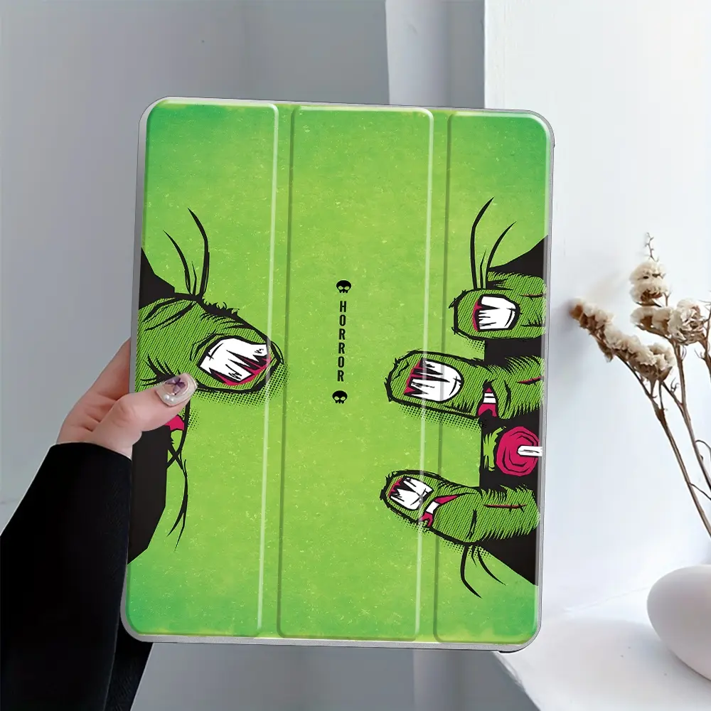 Gothic Horror Zombie Hand Art iPad Case, Ipad Protective Casing, Transparent Acrylic Hard Back Panel With Pencil Slot, Suitable for Ipad mini, pro, air, Scratch-resistant, Shock-resistant Full Cover Protective Case