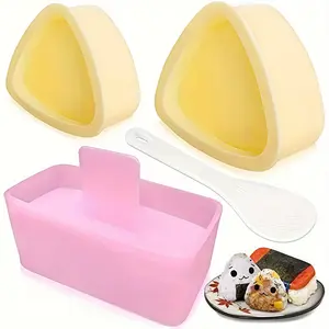 4 Pack Onigiri Sushi Maker Mold kit, Classic Triangle Rice Musubi Press Mold, Rice Mold Musubi Maker Kit, Musubi Maker Press, Suitable for Bento Boxes and Home DIY