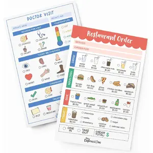 Micro-Expression Role-Play Notepad - 2-Pack Children's Playmats - 40-Page Restaurant Ordering Book & 40-Page Doctor's Consultation Notepad - Imaginative Role-Play for Waiters and Doctors