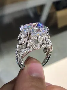 1 PC Glamorous Cubic Zirconia For Women Wedding Valentine's Day Party Gift Artificial Zircon Ring