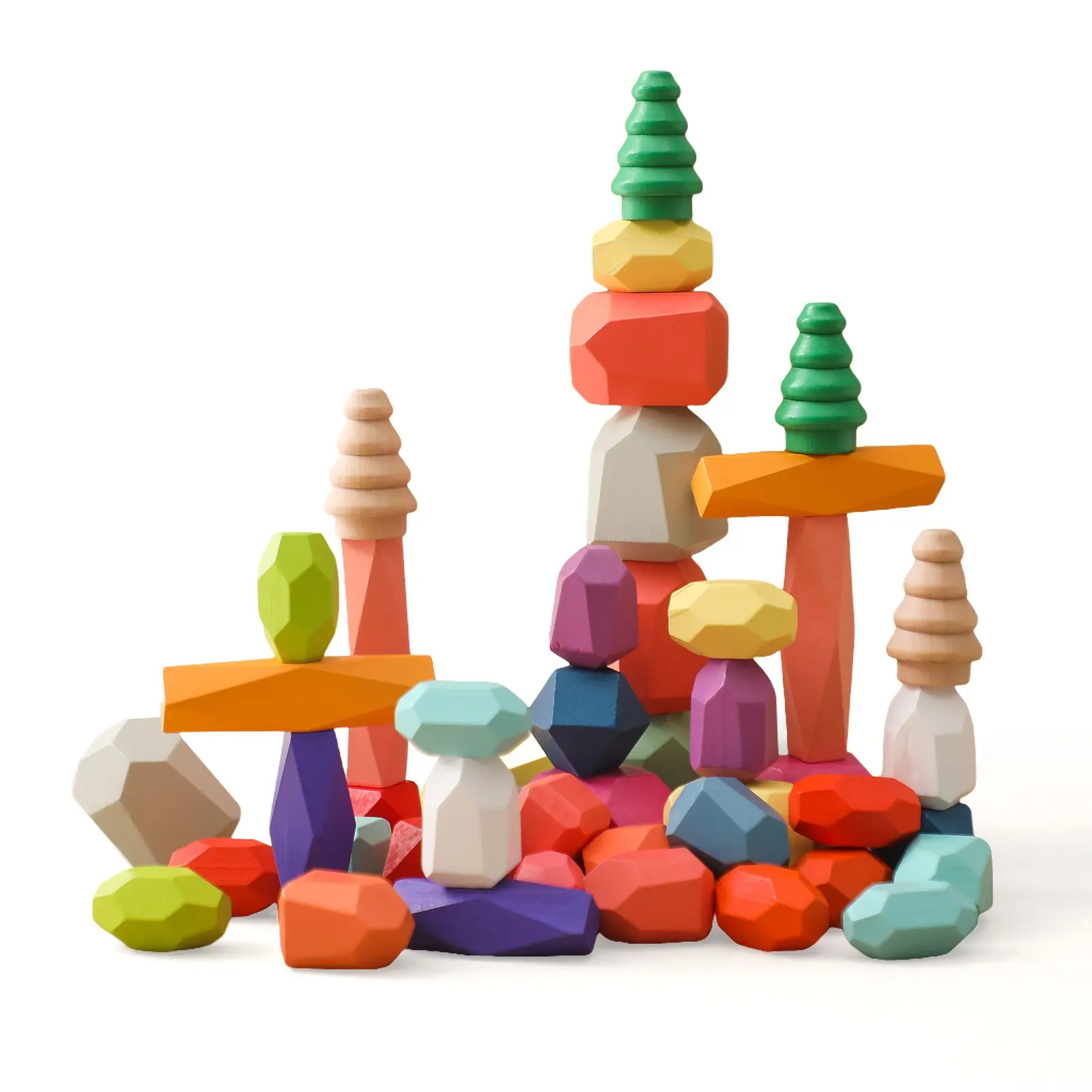 Wooden Forest Long Strip Stackable Toy, Stacking Puzzle Game, Blocks Tower Game, Educational Wooden Blocks for Kids, Fun Learning Activity, Stacking Building Blocks, Creative Building Blocks, Building Block Sets, Block Set