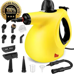 Portable Multi-Surface Powerful Handheld Steam Cleaner with 15 Attachments and a Safety Lock. Multi-Purpose Home Steam Cleaner. Easy to Use for Cleaning Dirt, Grease, Sofas, and Cars. Chemical-Free Deep Cleaning. Back-to-School/Holiday Gift