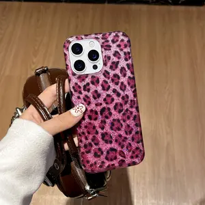 IPhone 13/16/17 Pro Max | Rose Blunt Leopard Pattern | Fine Glitter | Best Friend Gift | Suitable for iPhone 11 12 13 14 15 16 17 Pro Max