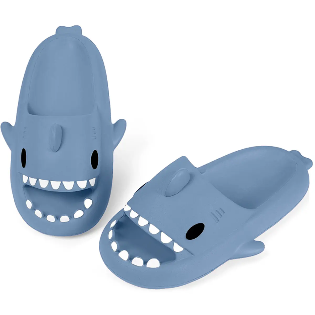 Kids Shark Slides Boys Girls Toddlers Cloud Shower Slippers Cute Cartoon Open Toe Sandals Cushioned Thick Sole Beach Pool Shoes
