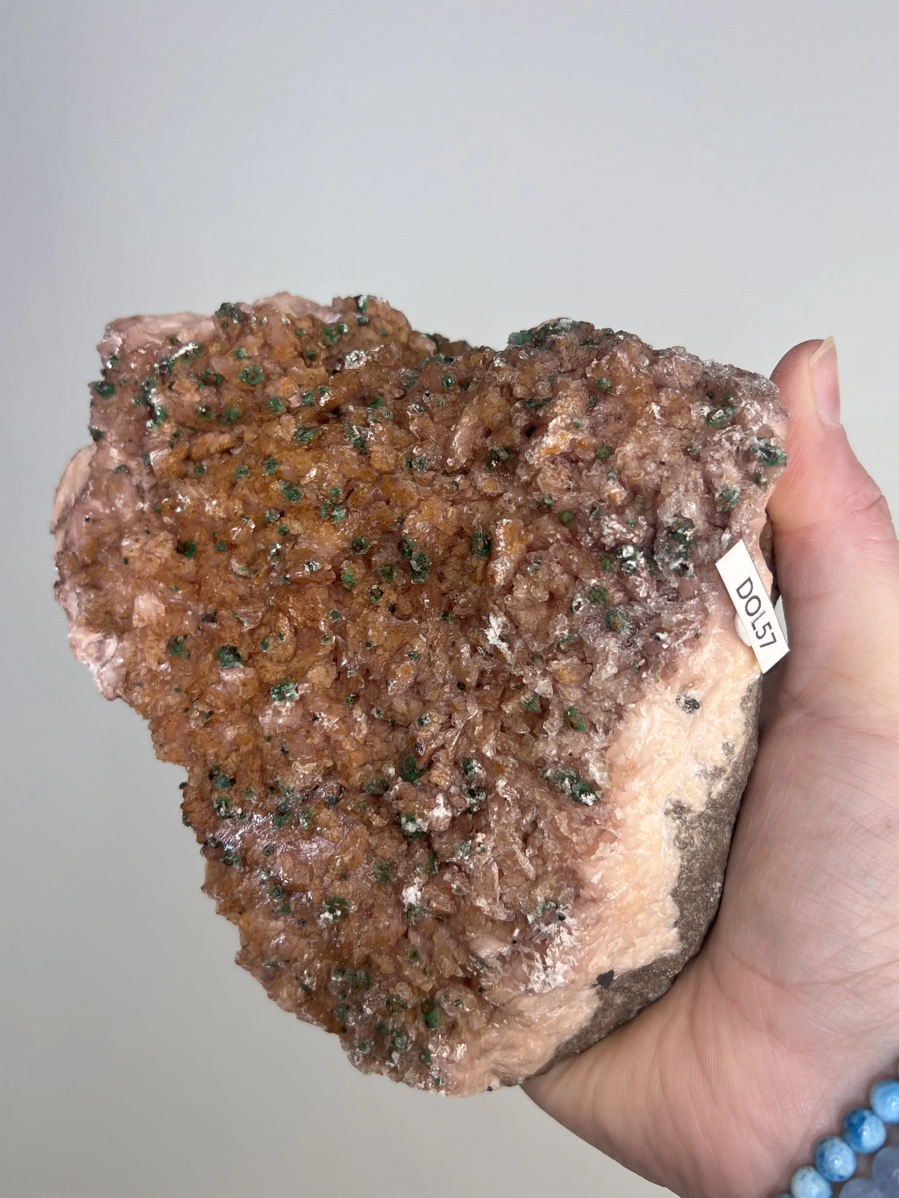 Pink Dolomite with Rosasite - Morocco
