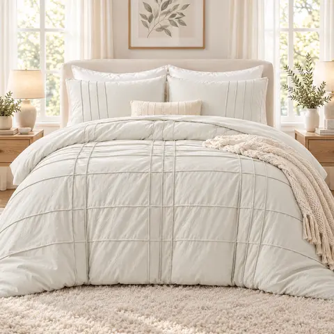 REGENCY HEIGHTS Soft Washed Pleated Breathable Quilt Set - Casual Chic Bedding Set, Premium Microfiber Filling, Extra Softness, All Seasons Lightweight Home Goods with Compressed Packaging