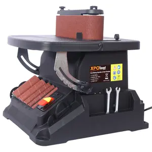2 in 1 Combination Wood Sander with Vertical Oscillating Spindle and Belt Function Powerful 500W Motor for Efficient Woodworking Includes Multiple Sanding Sleeves and Belt