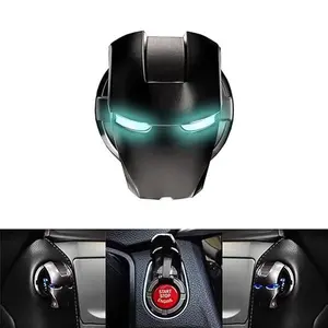 Push Start Button Cover with Pre-Pasted Tape Zinc Alloy Metal Unique Design Car Interior Decorative Sticker Protective Film Installation Accessory