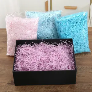 Colorful Coconut Fiber Paper for DIY Wedding Party Gift Box Candy Packaging Decoration, 1 Pack Crinkled Material, 100g Guldul Mubarak