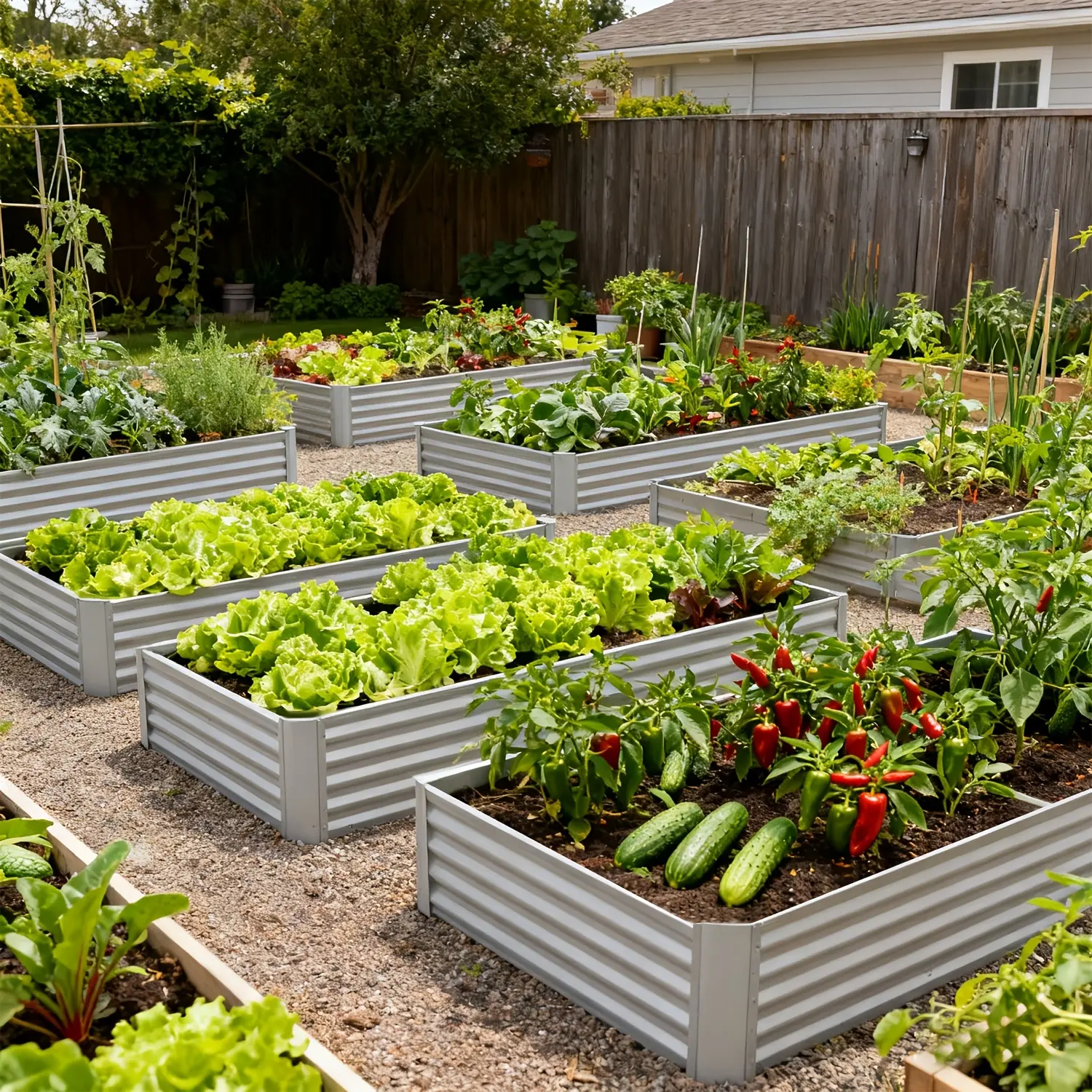 Rustproof Galvanized Metal Raised Flower Bed - Stable Rust Resistant Planter, Quick Assembly Vegetable Planting Box for Herbs & Veggies, Durable Outdoor Elevated Container, Raised Bed Planters, Flowers