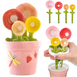 Valentine's Day Baking Essential, Floral Measuring Spoon Set, Kitchen Measuring Utensils, Precise Ratio of Love, Perfect for Cooking & Baking