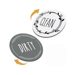 LMMAKE 1Pc Dishwasher Magnet Clean/Dirty Sign – Double-Sided Magnetic Mark for Home & Office. Fits Metal Dish-Washing Machines, Washing Machines, Refrigerators & most kitchen appliances. Easy to flip, strong magnetism—keeps appliance status visible