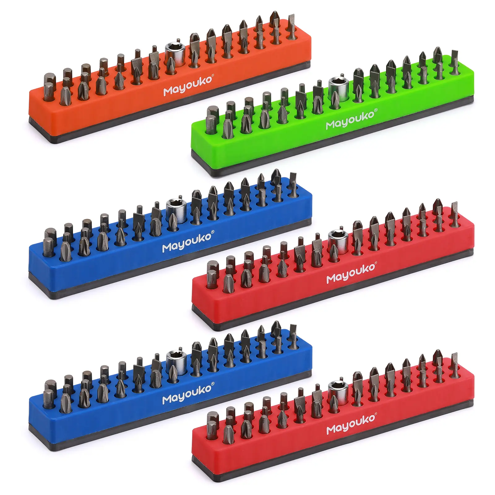 6PCS 1/4" Magnetic Hex Bit Holder Rack Organizer, 258 Holes, 1/4-Inch Drill Bit Holder, 6 Racks, Magnetic Bit Holder with Magnet Base for Screwdriver Bits DEALS FOR YOU DAY
