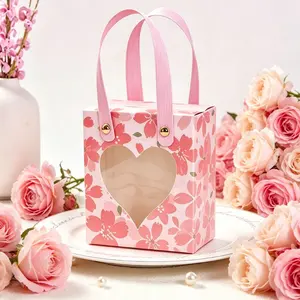 Portable Cartoon Candy Box for Wedding Favors, Unique Party Gift Packaging, Rose Gift Box, Ideal for Birthdays and Holidays, Versatile Gift Wrapping Solution