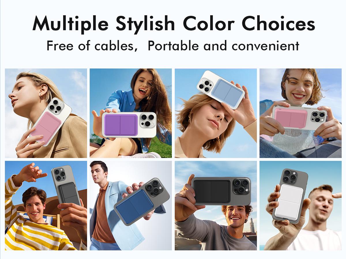 Podoru 10000mAh Wireless Charger, for MagSafe Magnetic Fast Charging Power Bank with Foldable Stand and USB-C Cable, for iPhone 17/16/15/14/13/12 Series