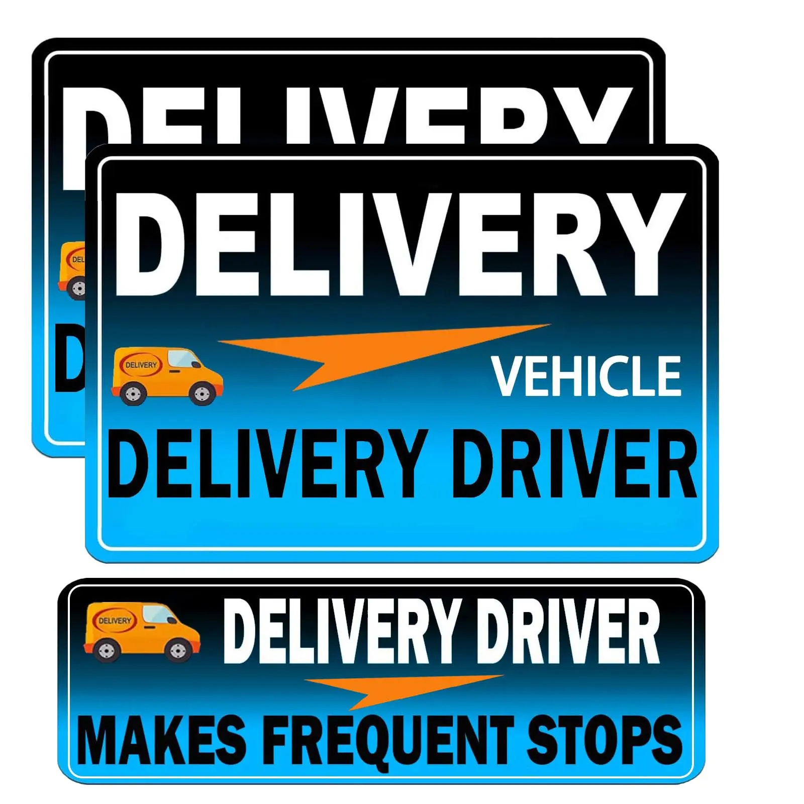 Flex Delivery Driver Car Magnet, 3PCS Frequent Stops Removable Set, Delivery Vehicle Magnet Car Door and Bumper Sign, High Reflective Waterproof Weather-Resistant