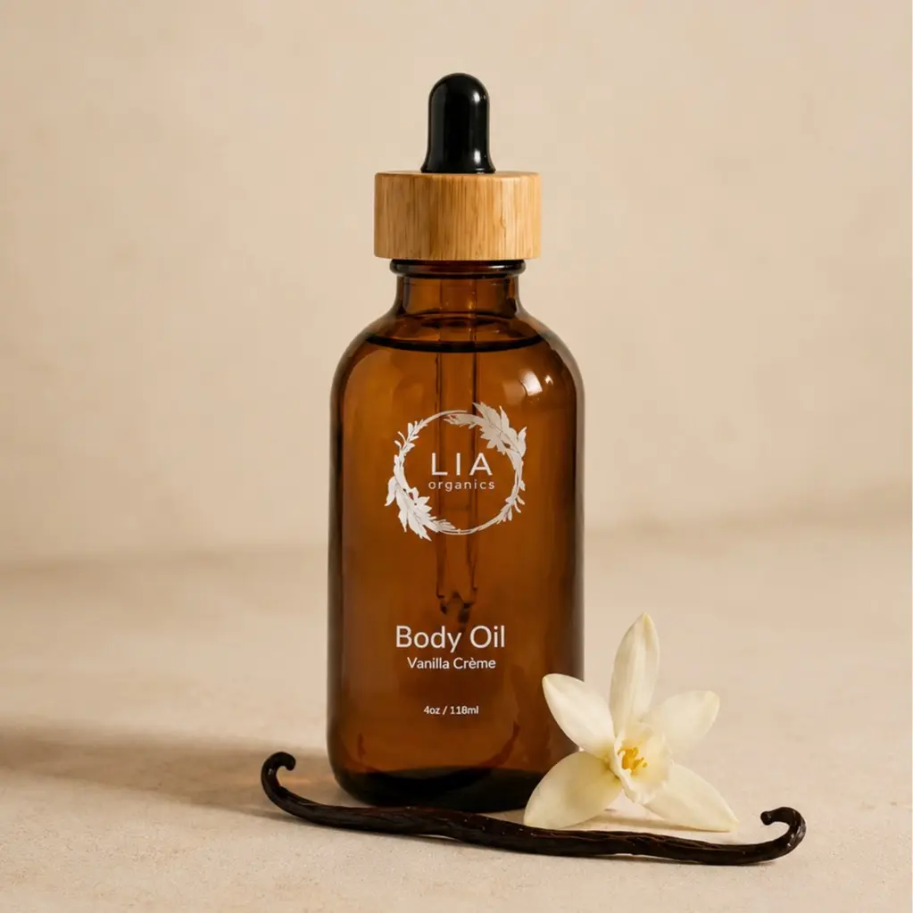 Vanilla Body Oil for Dry Skin Non Toxic Lightweight Body Oil Fast Absorbing Glow Oil Hydrating - 4oz Moisturize Body Care