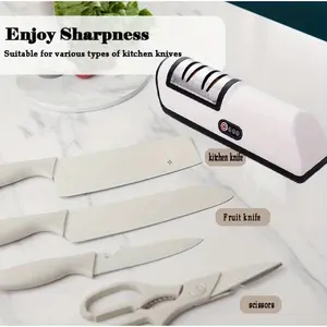 Sharpening Stone with Sharpening Stone Blade and Electric Knife Sharpener Belt, Fast and Efficient Kitchen Gadget, Knives for Grinding Stainless Steel Materials