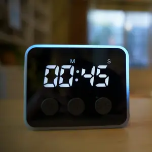 Looptimer Visual Timer - LED Light Progress Bar Countdown Timer for Kids and Kitchen, Silent Mode, USB-C Rechargeable, Magnetic, Digital Display, Count-Up, Reversible Light, Mini Portable Cooking Timer