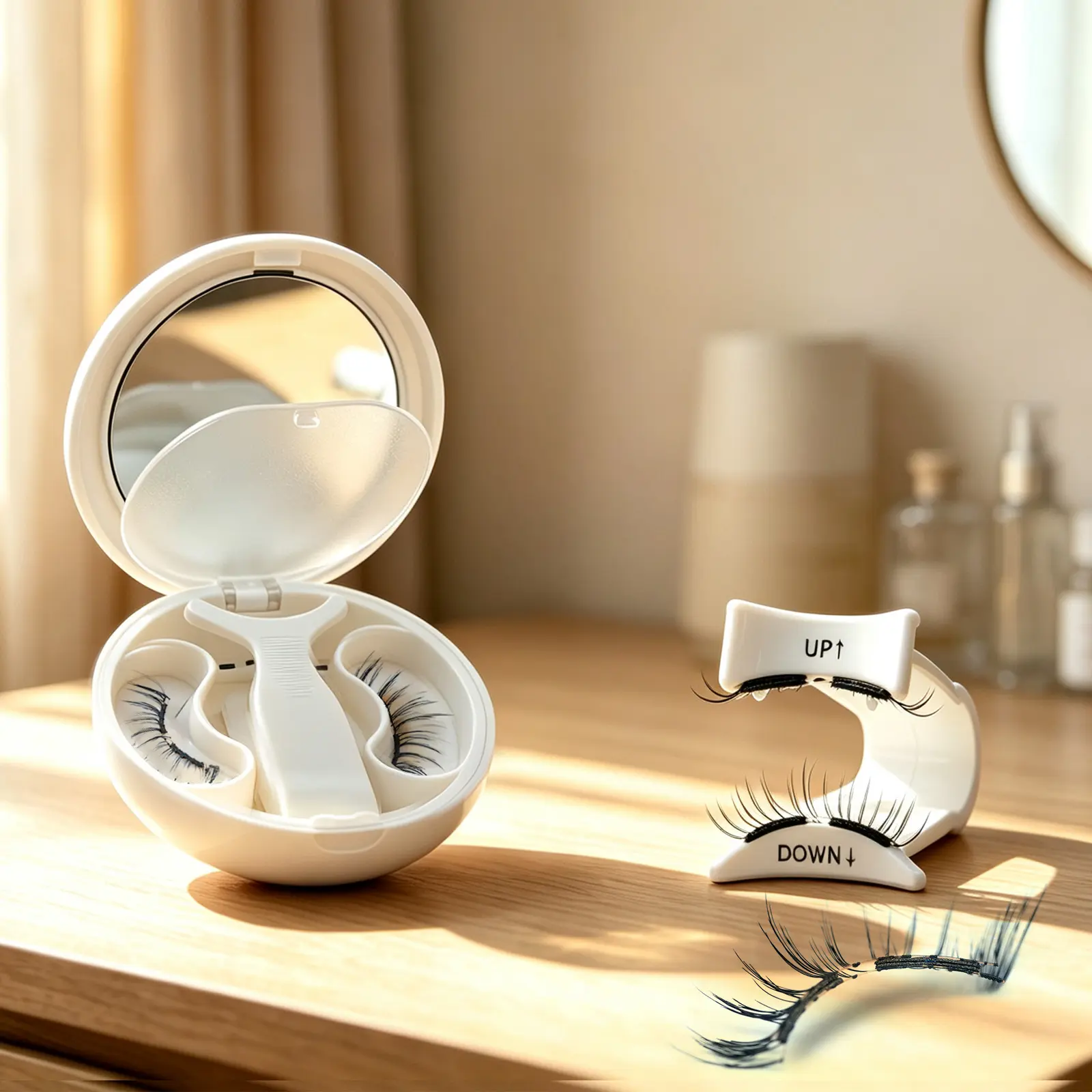 Winged Soft Magnetic Eyelashes Set with Applicator, 2 Pairs No-Glue Reusable Lashes for a Winged Cat-Eye Look, Waterproof Voluminous False Eyelashes, False Eyelashes & Adhesives, Youth