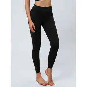 BERLOOK High Waisted Black Cut-Out Recycled Spandex Leggings, 24" Length, Moisture-Wick Stylish Sports Bottoms, Secure Fit