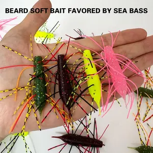 4-Pack 2.16 Inch Soft Plastic Frog Bait for Bass Fishing, Handmade Multi-Tentacle Lure, Slow Sink Design for Better Catching