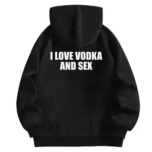 Unique Style Vodka And Sex Hoodie Sweatshirt 100 Cotton Unisex Heavy Tee Y2K Meme Club Party Bar Top Viral Edgy Sassy Sarcastic Gift T-Shirt