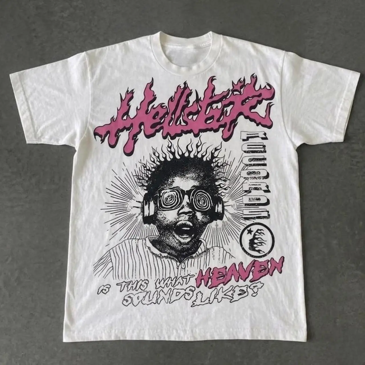 VP Hellstar x Lourdes white cotton graphic tee