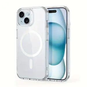Clear phone Case for iPhone 17/16/16E/15/14/13/12/11 Promax Pro Plus Air,Luxury Transparent Acrylic Magnetic Wireless Charging Cover,Anti-yellowing phone case, Shockproof, Shatterproof | Compatible with MagSafe