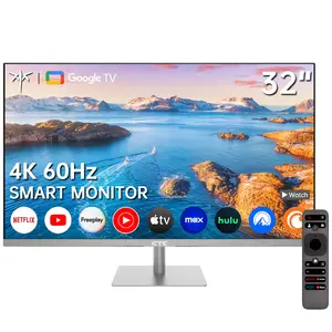 KTC 32 Inch 4K Smart Monitor with Google TV System 3840 * 2160P Netflix Licensed Type C 65W PD Speakers 5W*2 Dolby Audio Hey Google Voice Remote HDR WiFi Bluetooth VESA Tiltable 32 in Smart TV