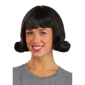Women's Black 50's Flip Costume Wig