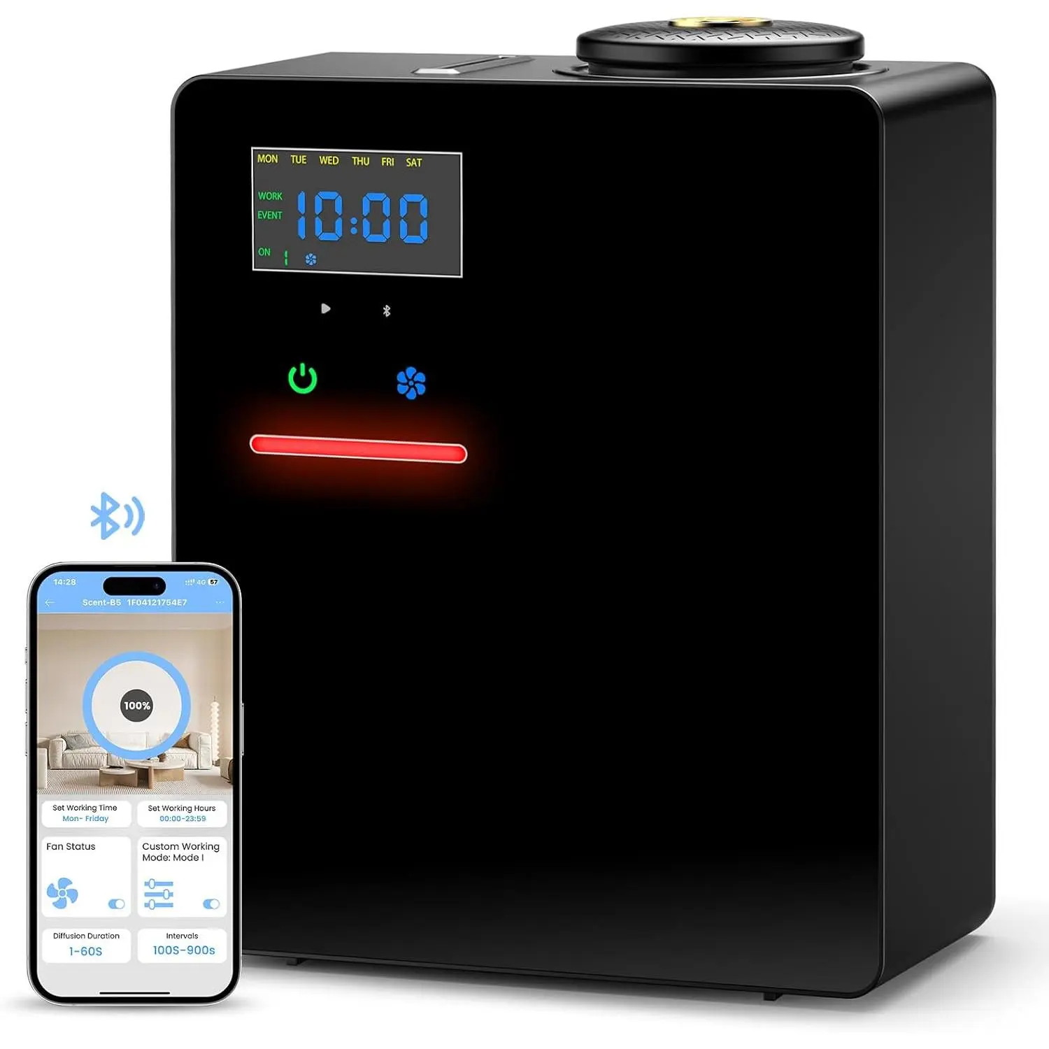 XEITIN Waterless HVAC Essential Oil Diffuser for Large Home, Hotel, or Office, 200ml Cold Air Scent Diffuser Machine with App Control, Quiet No-Heat HVAC Fragrance Diffuser, Silent Spray Humidifier Aromatherapy, air purifier #SummerWins