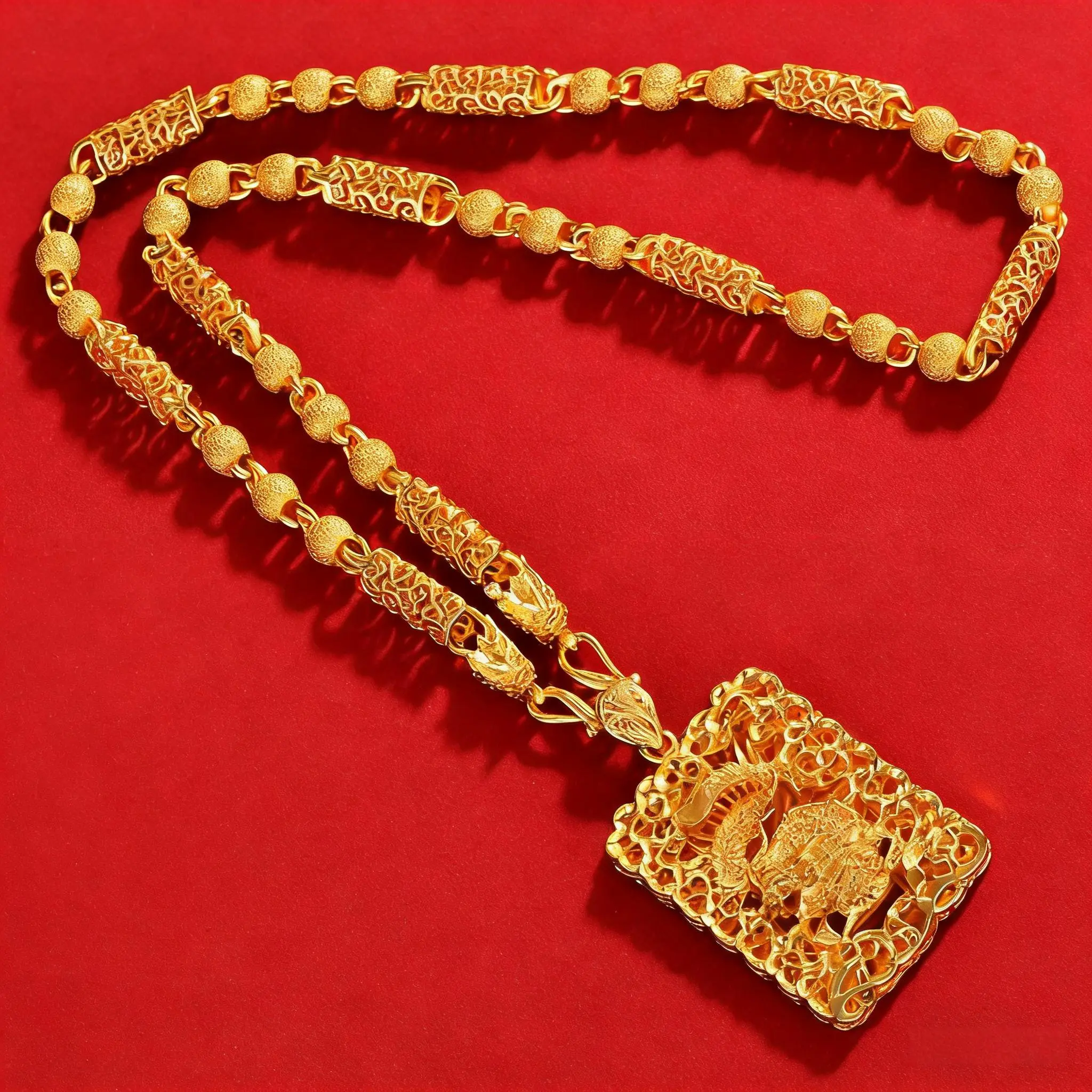 18K Gold Plated Dragon Pendant Necklace for Men, Vintage Carved Square Dragon Pendant with Link Chain, Hypoallergenic 925 Silver, Lucky Wealth Chinese Dragon Jewelry, Hip Hop Punk Necklace, Birthday Christmas Gift for Him